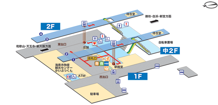 JR海南駅構内図