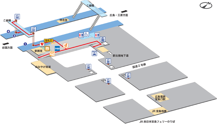 ＪＲ宮島口駅構内図